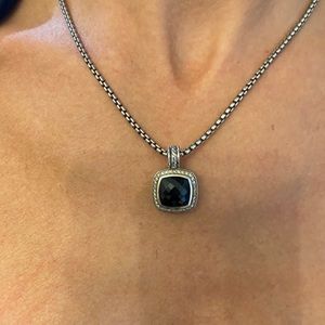 David Yurman Pendant with Black Onyx and Diamonds, 11mm
